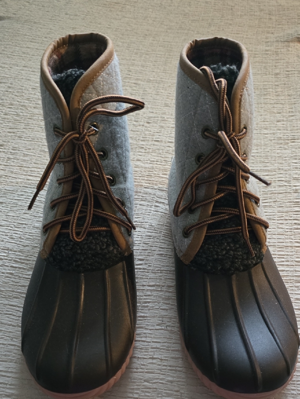 Simply Southern Gray and Brown Quilted Heel Patch Shoe